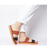 Office Sour- Flatform Two Strap Sandal ORANGE SNAKE LEATHER