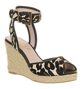 Office Dark Horse Wedge Espadrille LEOPARD PONY EFFECT