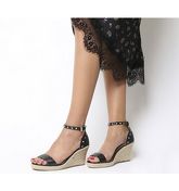 Office Music Studded Wedge Espadrille BLACK