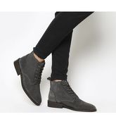 Office Artful- Lace Up Boot With Studs GREY COW SUEDE