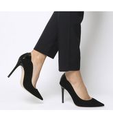 Office Hoax- Contrast Court Shoe BLACK SUEDE WITH SNAKE