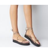 Office Skinny- Flatform With Ankle Ties SNAKE