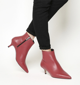 Office Alibi- Kitten Heel Boot RED LEATHER