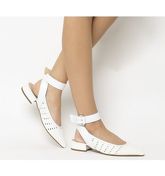 Office Fusion Weave Point Ankle Strap WHITE WOVEN LEATHER