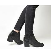 Office Ace Back Zip Boots BLACK