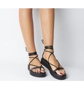 Office Skinny- Flatform With Ankle Ties BLACK