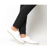 Office Fifth-pointed Eva Lace Up WHITE LEATHER