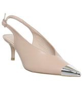 Office Melodramatic Metal Toe Point Slingback NUDE LEATHER