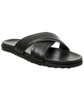 Office Levante Cross Strap Sandal BLACK LEATHER