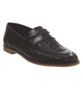 Office Leyton Weave Slip On BLACK HI SHINE LEATHER