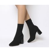 Office Auzzie- Square Toe Sock Boot BLACK