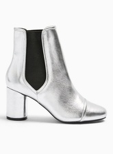 Womens Beauty Silver Round Heel Chelsea Boots, SILVER
