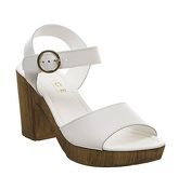 Office Mariel Block Sandal WHITE LEATHER