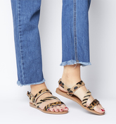 Office Sweet Heart- Asymmetric Strap Sandal MULTI ANIMAL COW HAIR