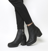 Office Abel- Block Heel Side Zip BLACK