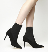 Office Amore- Knit Stretch Stiletto Boot BLACK SUEDE