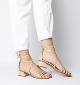 Office Minimal Strappy Mid Block NUDE LEATHER