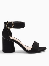 Womens Sophie Black Block Heel Barely There Sandals, BLACK