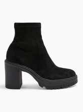 Womens Bree Black Chunky Sock Boots, BLACK
