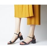 Office Mula Minimal Block Heel Sandal BLACK SNAKE