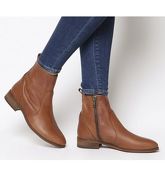 Office Ashleigh Flat Ankle Boots TAN LEATHER