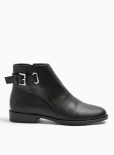 Womens Blair Black Buckle Ankle Boots, BLACK