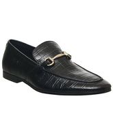 Office Lemming Snaffle Loafer BLACK CROC LEATHER