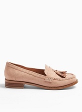 Womens Wide Fit Frankie Nude Tassel Loafers, NUDE