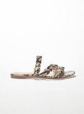 Womens Etta Grey Snake Plait Strap Sandals, Grey