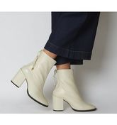 Office Attribute- Back Zip Block Heel OFF WHITE LEATHER