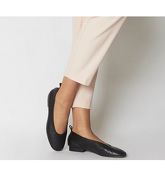 Office Fixture Square Toe Ballerina BLACK LEATHER