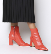 Office Alto- Pointed Block Heel Shape RED LEATHER