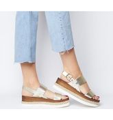 Office Mara Eva Flatform Wedge GOLD WITH GOLD STUDS