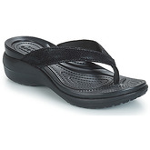 Crocs  CAPRI METALLICTXT WEDGE FLIP W  women's Flip flops / Sandals (Shoes) in Black
