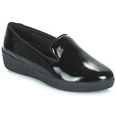 FitFlop  AUDREY SMOKING SLIPPERS CRINKLE PATENT  women's Loafers / Casual Shoes in Black