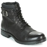 Jack   Jones  ALBANY LEATHER  men's Mid Boots in Black