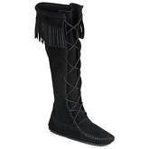 Minnetonka  SINGLE FRINGE  women's High Boots in Black