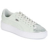Puma  BASKET PLATFORM CANVAS W'S  women's Shoes (Trainers) in Green