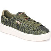 Puma  Basket Platform Bi Color  women's Shoes (Trainers) in Green