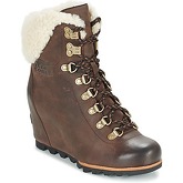 Sorel  CONQUEST WEDGE SHEARLING  women's Mid Boots in Brown