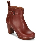 Swedish hasbeens  HIGH HEELED JODHPUR  women's Low Ankle Boots in Brown