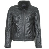 Teddy Smith  BLEATHER  men's Leather jacket in Black
