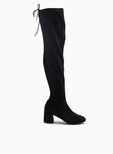 Womens Oslo Black High Block Heel Over The Knee Boots, BLACK