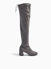 Womens Wide Fit Oslo Grey Over The Knee Boots, DARK GREY